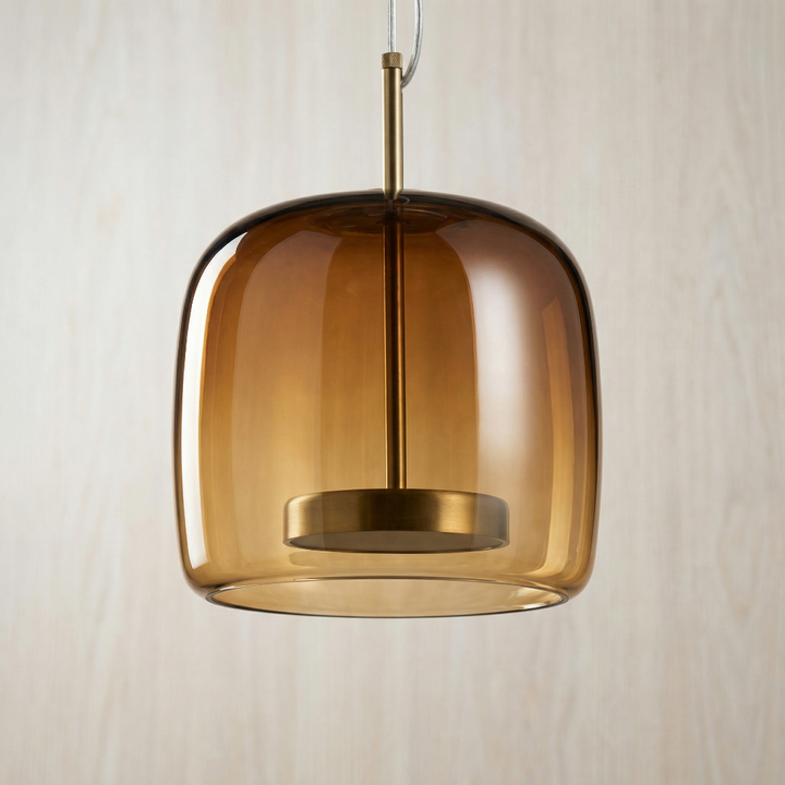 Suspension Pendant Lamp - Rounded Shade with Inner Diffuser Disc