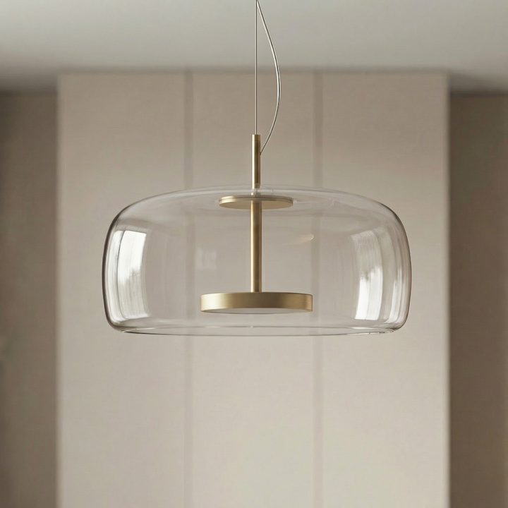 Suspension Pendant Lamp - Rounded Shade with Inner Diffuser Disc