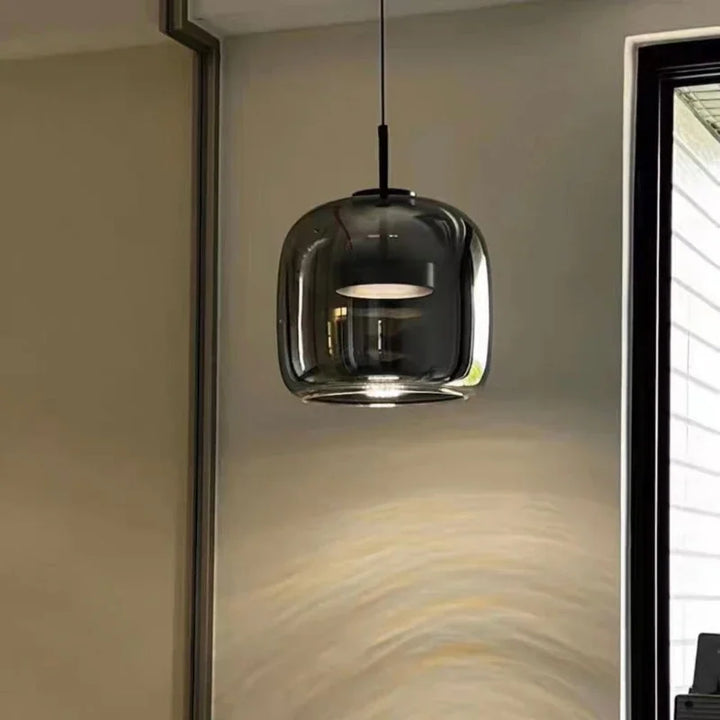 Suspension Pendant Lamp - Rounded Shade with Inner Diffuser Disc