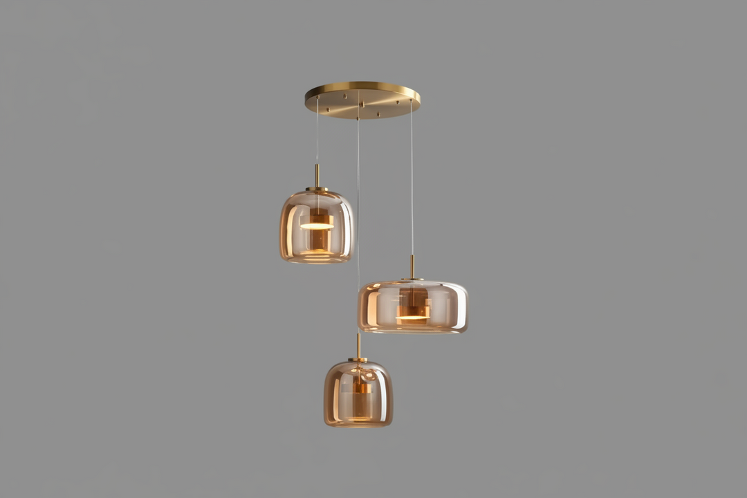 Suspension Pendant Lamp - Rounded Shade with Inner Diffuser Disc