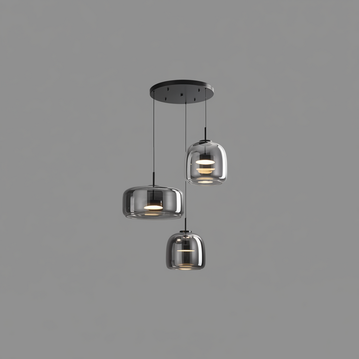 Suspension Pendant Lamp - Rounded Shade with Inner Diffuser Disc