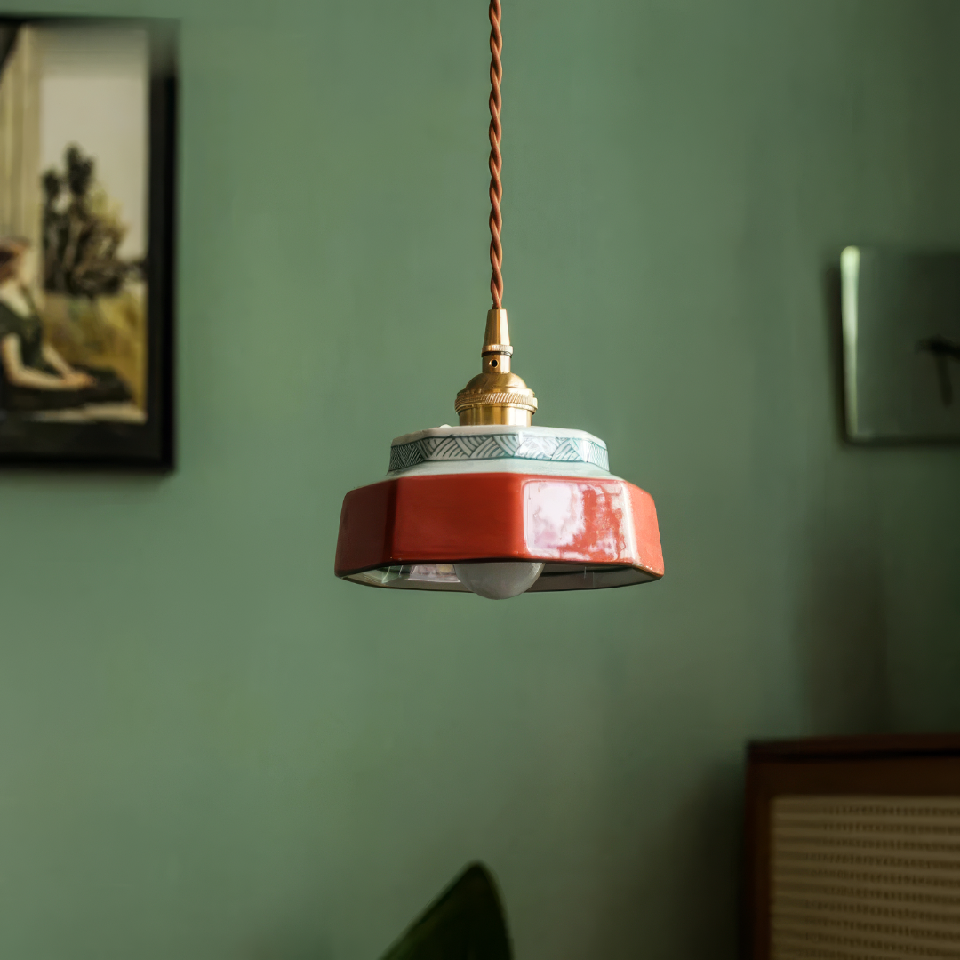 Suspension Pendant Lamp - Stepped Drum Shade