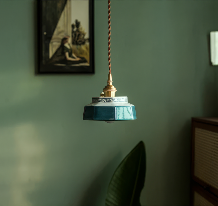 Suspension Pendant Lamp - Stepped Drum Shade