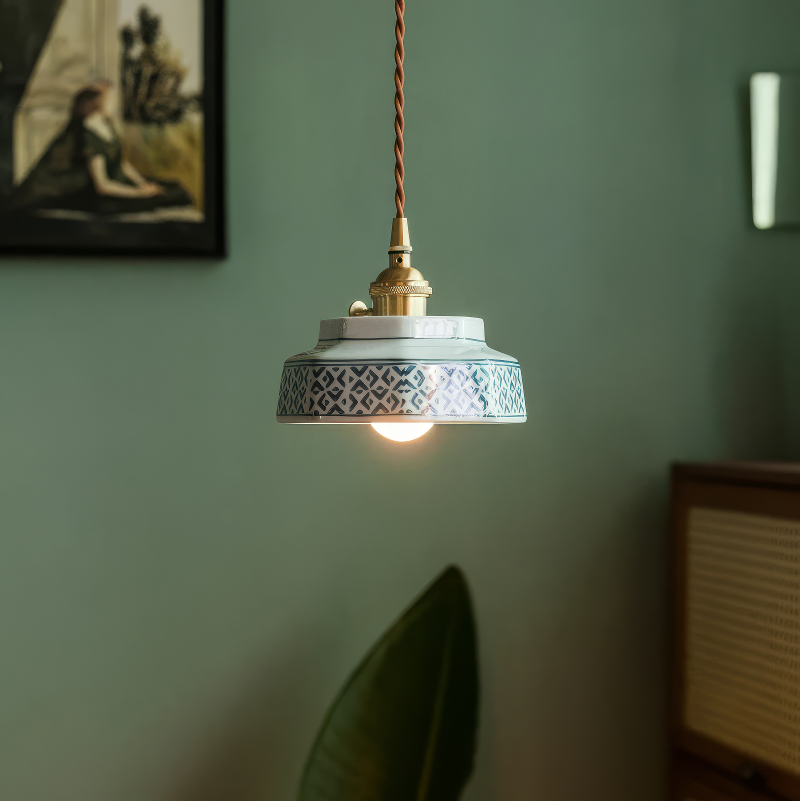 Suspension Pendant Lamp - Stepped Drum Shade