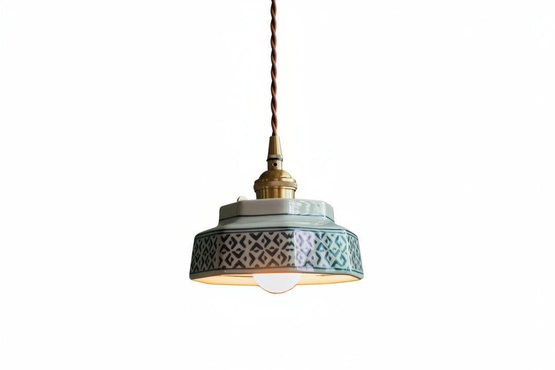 Suspension Pendant Lamp - Stepped Drum Shade