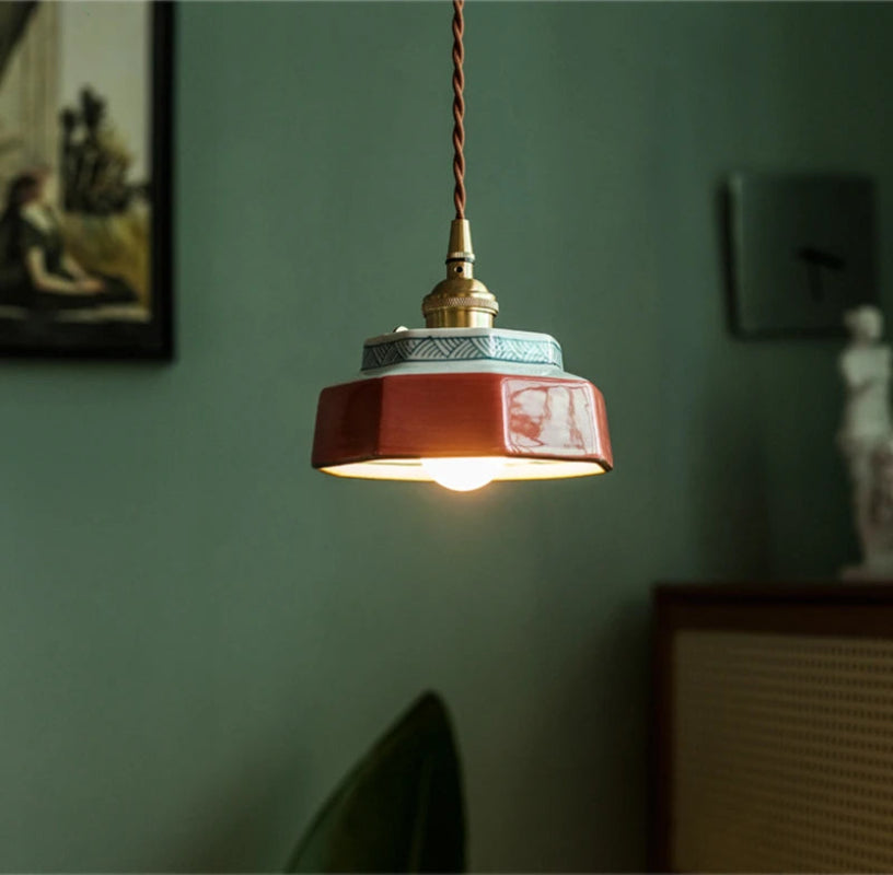 Suspension Pendant Lamp - Stepped Drum Shade