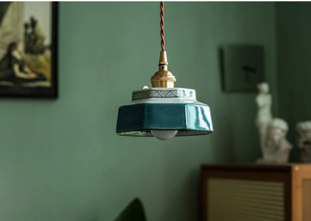 Suspension Pendant Lamp - Stepped Drum Shade