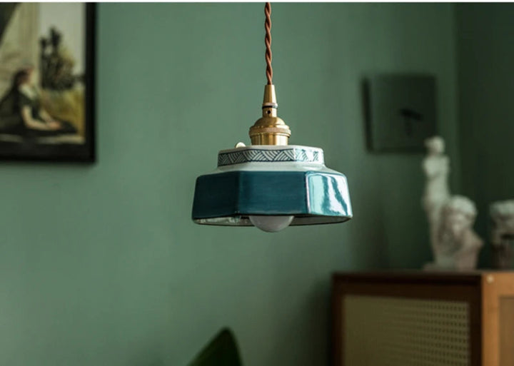 Suspension Pendant Lamp - Stepped Drum Shade