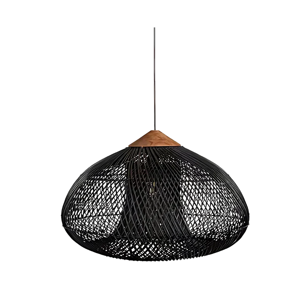 Suspension Pendant Lamp - Woven Dome Shade