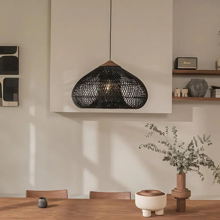 Suspension Pendant Lamp - Woven Dome Shade
