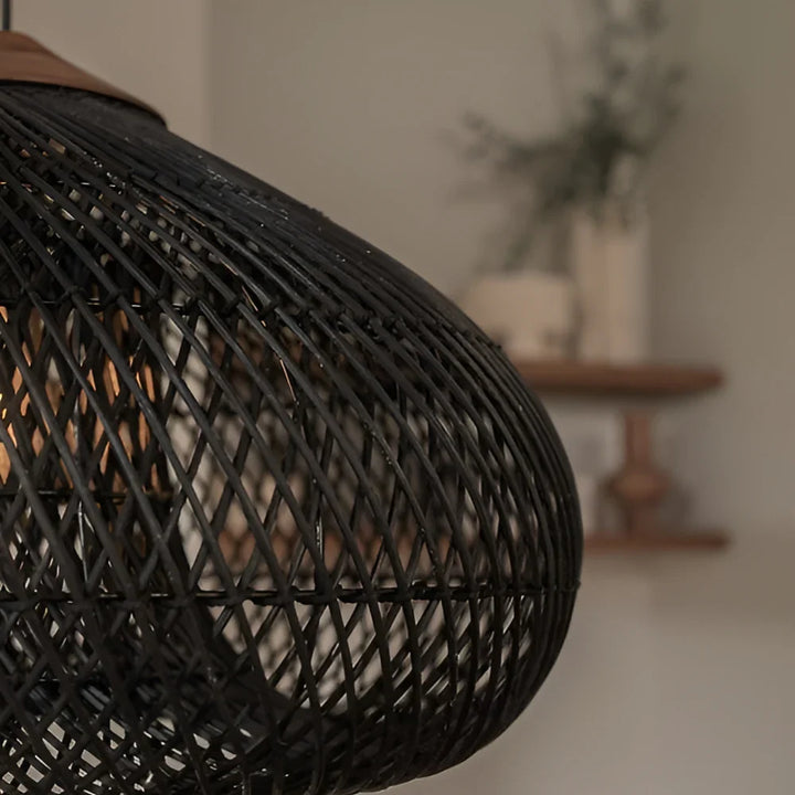 Suspension Pendant Lamp - Woven Dome Shade