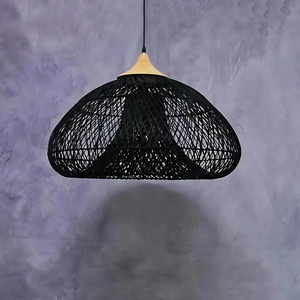 Suspension Pendant Lamp - Woven Dome Shade