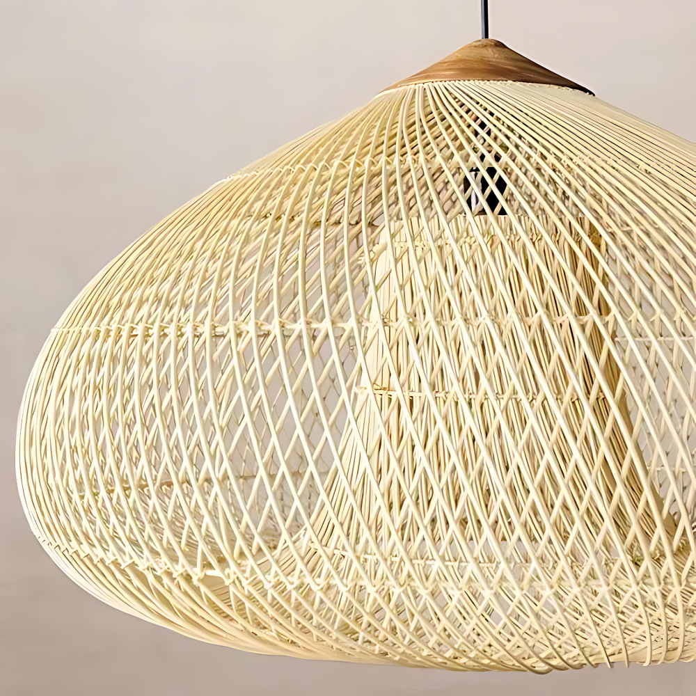 Suspension Pendant Lamp - Woven Dome Shade