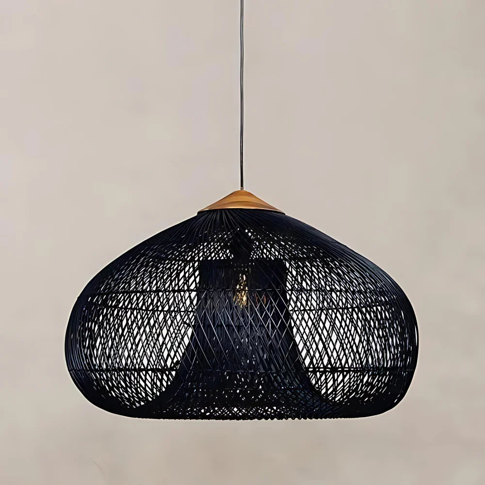 Suspension Pendant Lamp - Woven Dome Shade