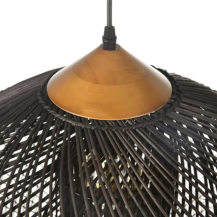 Suspension Pendant Lamp - Woven Dome Shade