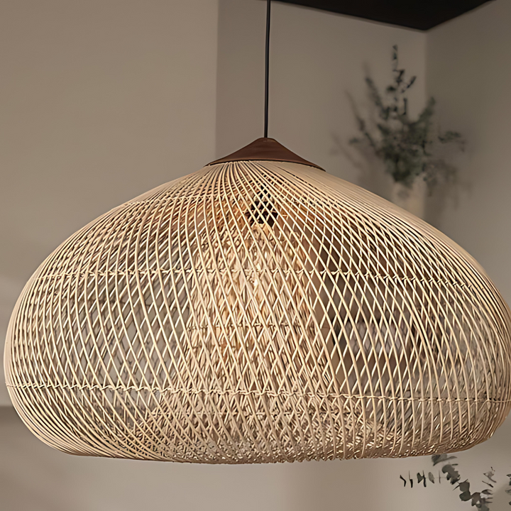 Suspension Pendant Lamp - Woven Dome Shade