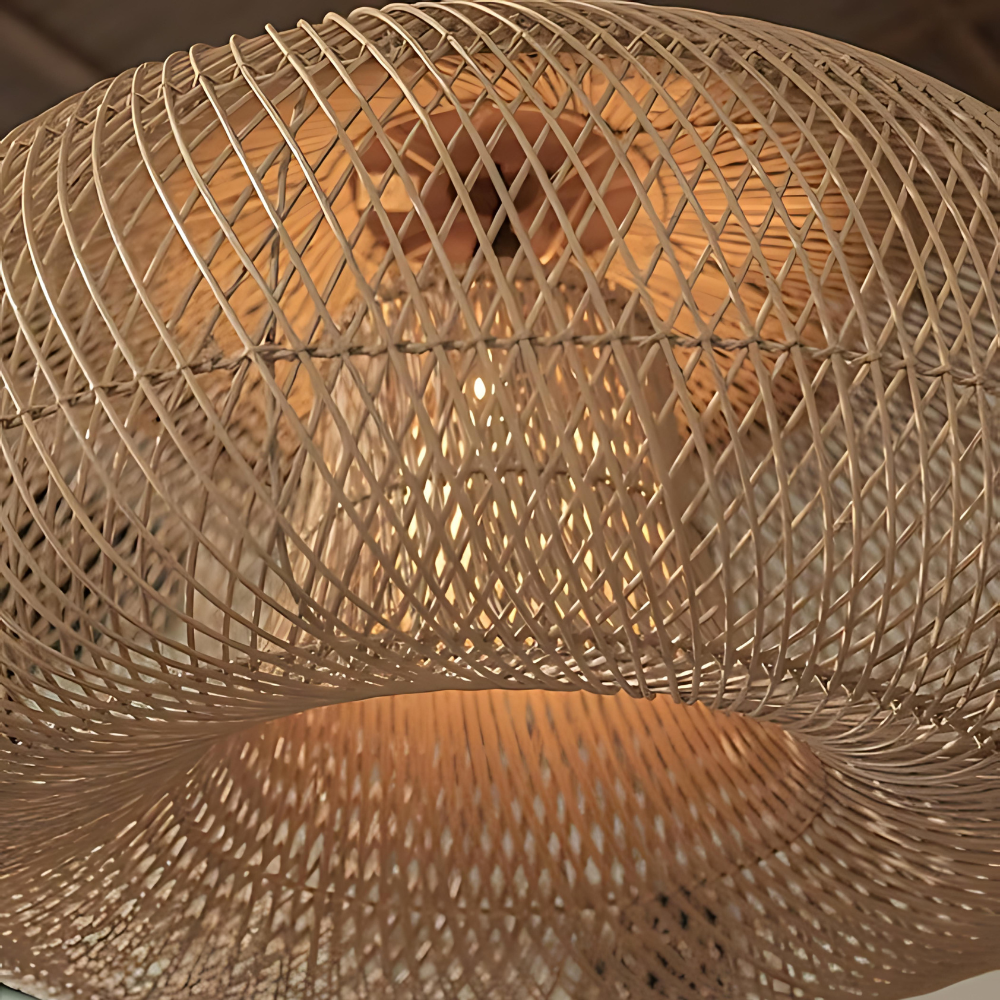 Suspension Pendant Lamp - Woven Dome Shade