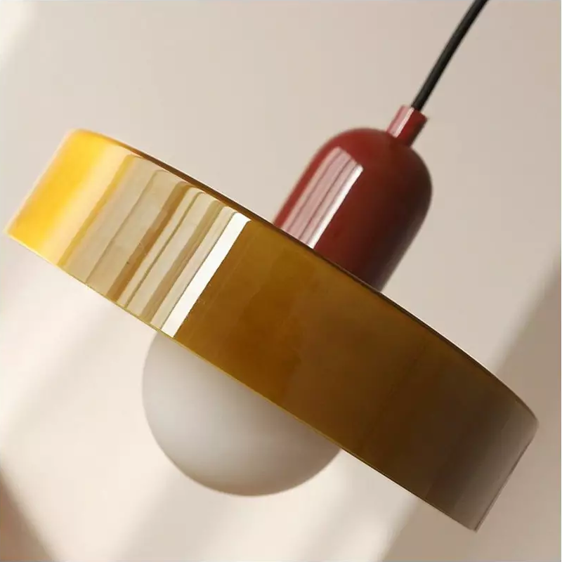 Suspension Pendant Lamp Disc Shade Glass Globe