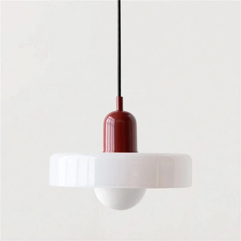 Suspension Pendant Lamp Disc Shade Glass Globe