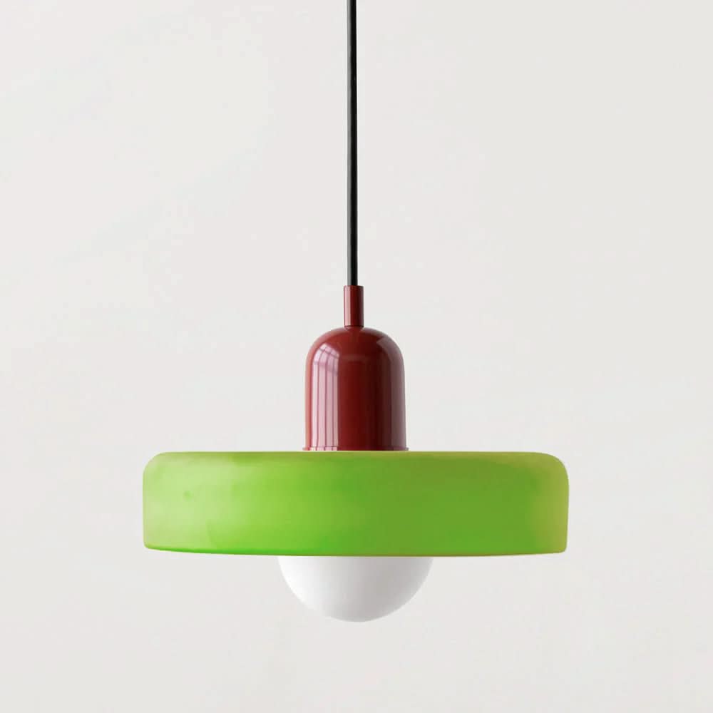 Suspension Pendant Lamp Disc Shade Glass Globe
