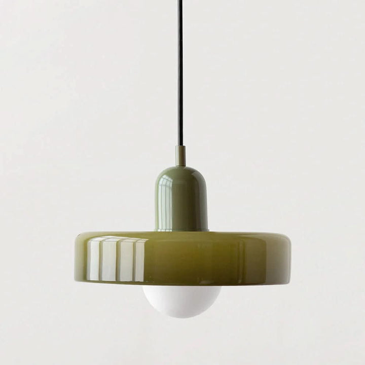 Suspension Pendant Lamp Disc Shade Glass Globe