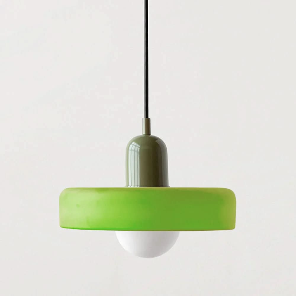 Suspension Pendant Lamp Disc Shade Glass Globe