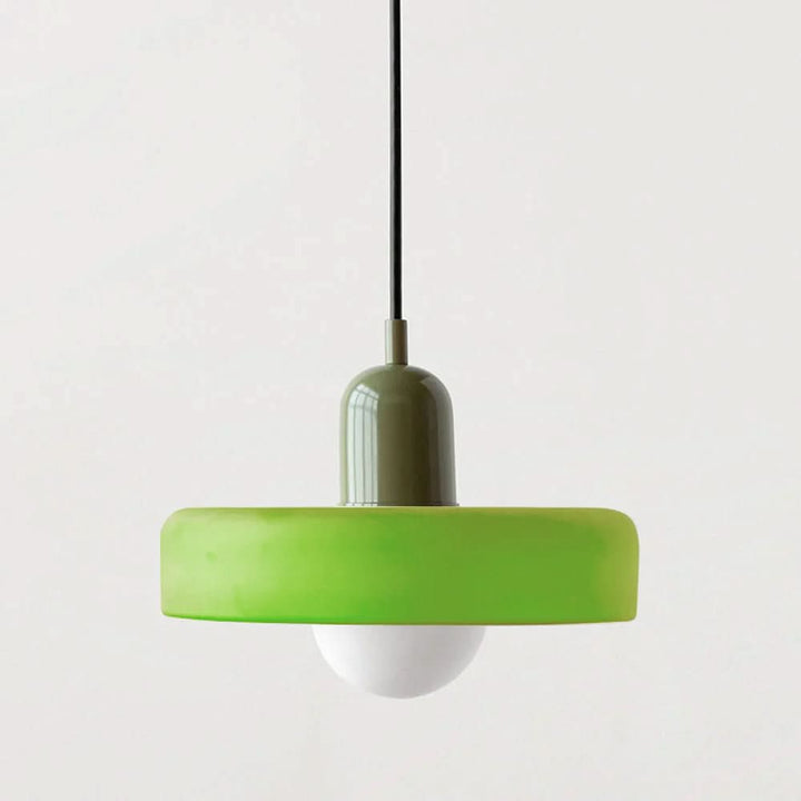Suspension Pendant Lamp Disc Shade Glass Globe