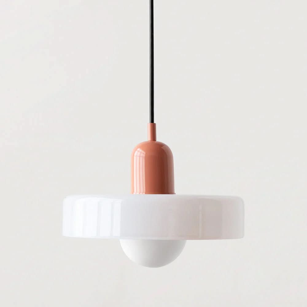 Suspension Pendant Lamp Disc Shade Glass Globe