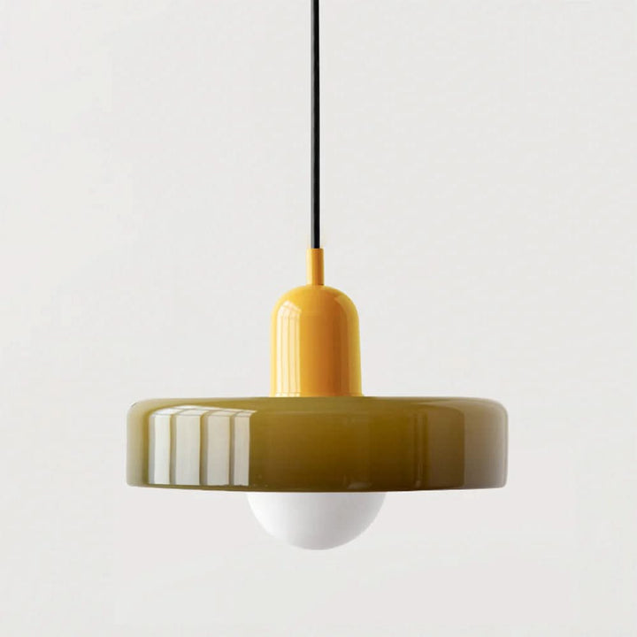 Suspension Pendant Lamp Disc Shade Glass Globe
