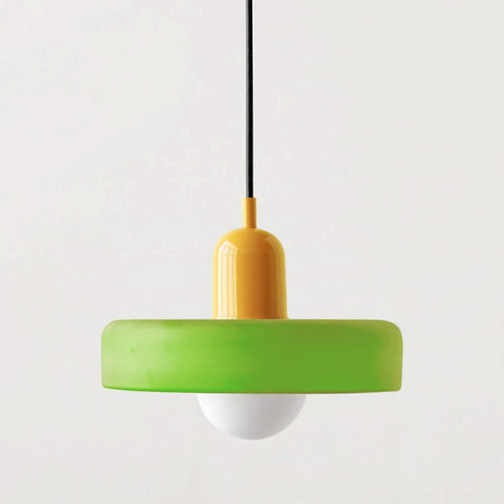 Suspension Pendant Lamp Disc Shade Glass Globe