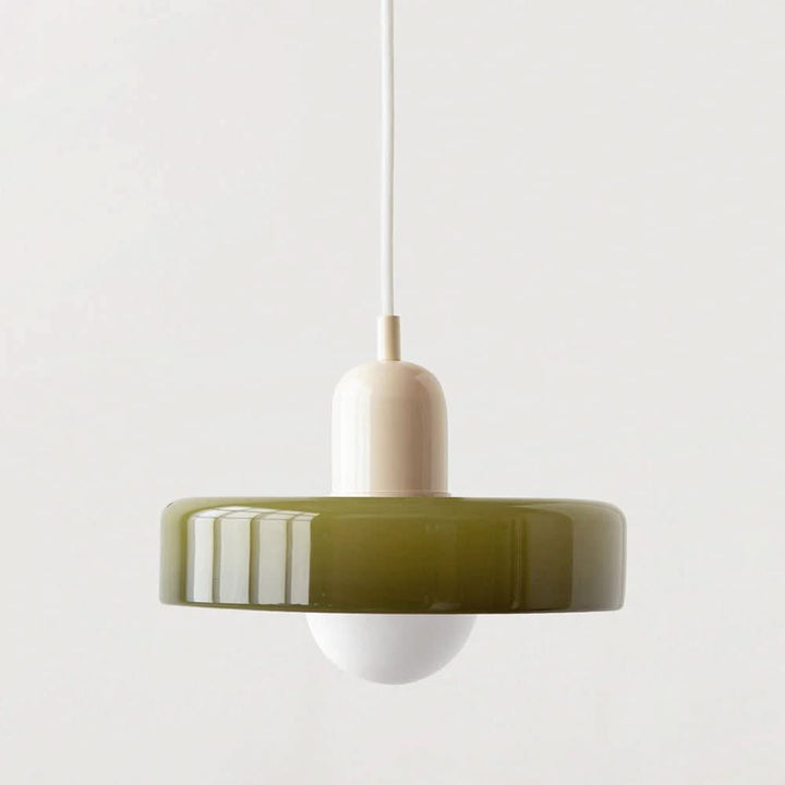 Suspension Pendant Lamp Disc Shade Glass Globe