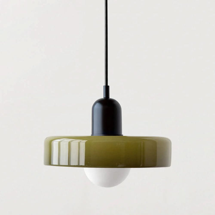 Suspension Pendant Lamp Disc Shade Glass Globe