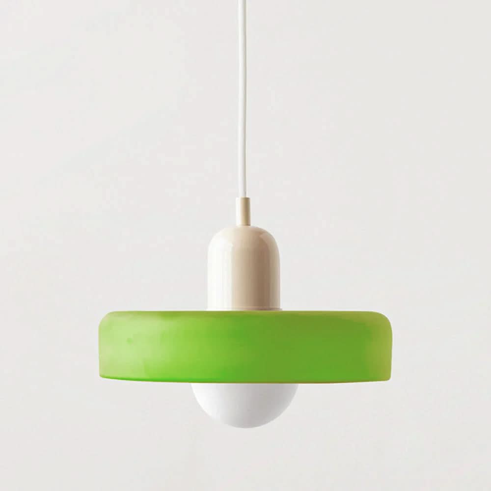 Suspension Pendant Lamp Disc Shade Glass Globe