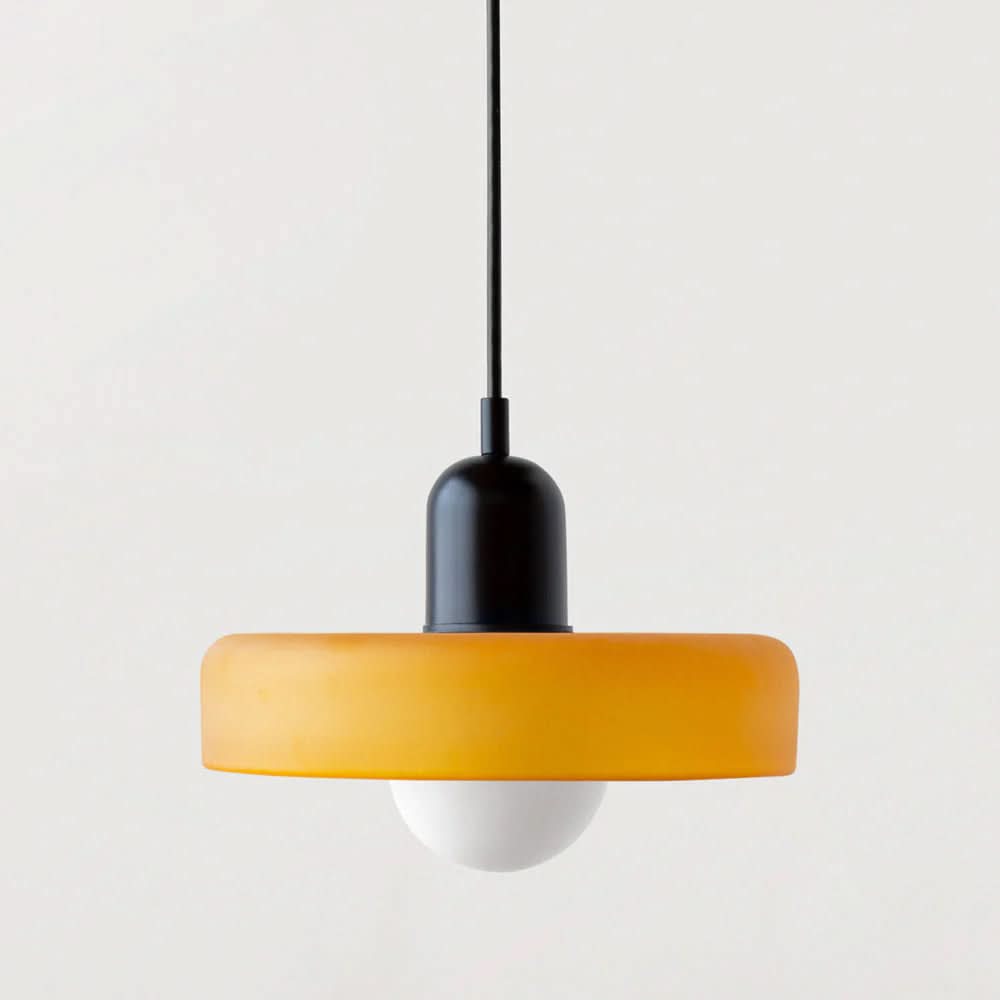 Suspension Pendant Lamp Disc Shade Glass Globe