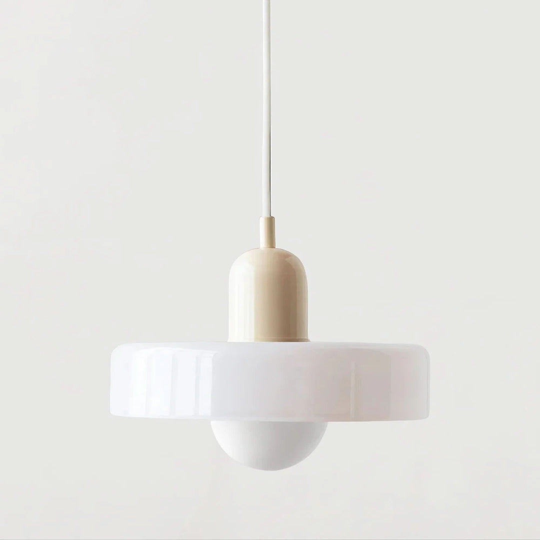 Suspension Pendant Lamp Disc Shade Glass Globe