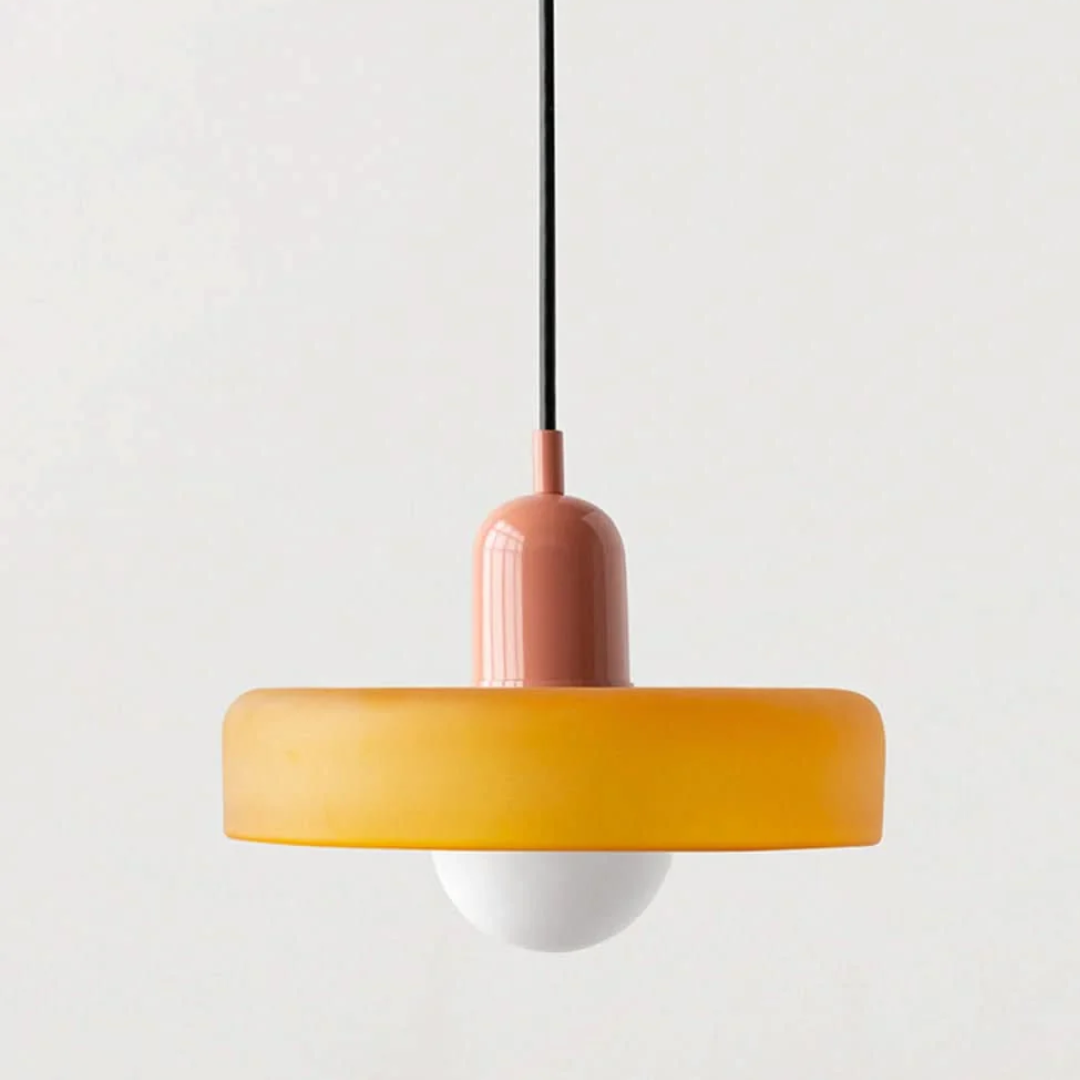 Suspension Pendant Lamp Disc Shade Glass Globe