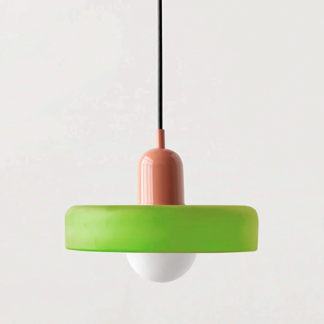 Suspension Pendant Lamp Disc Shade Glass Globe