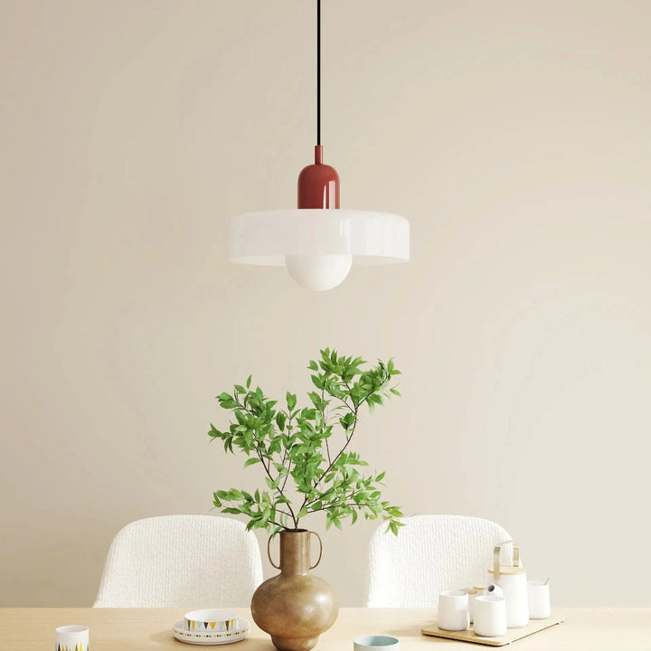 Suspension Pendant Lamp Disc Shade Glass Globe
