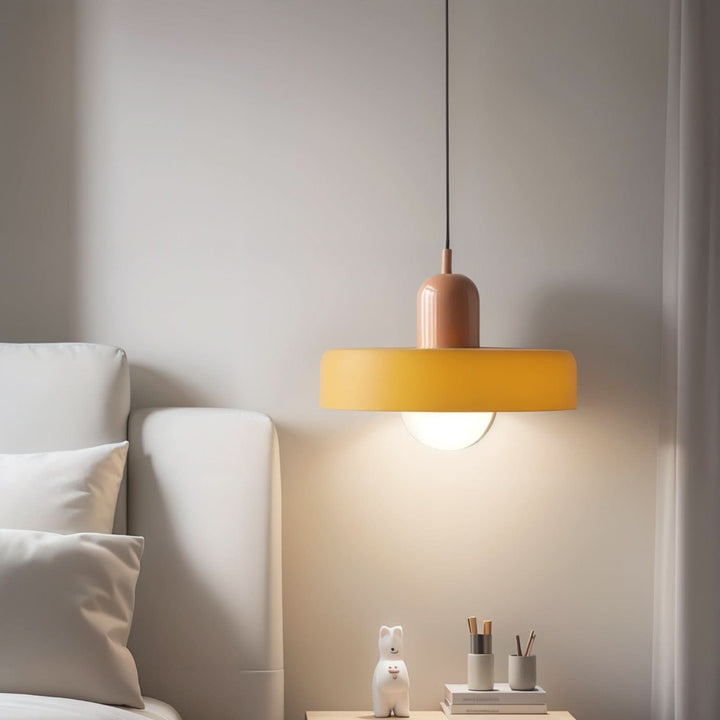 Suspension Pendant Lamp Disc Shade Glass Globe