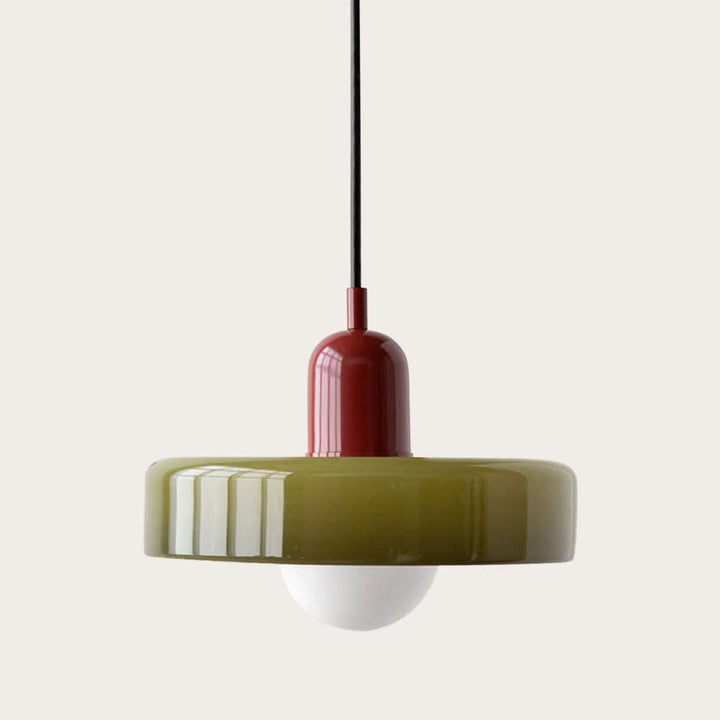Suspension Pendant Lamp Disc Shade Glass Globe