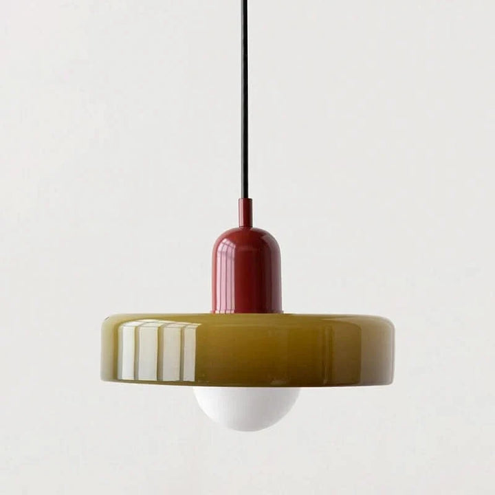 Suspension Pendant Lamp Disc Shade Glass Globe