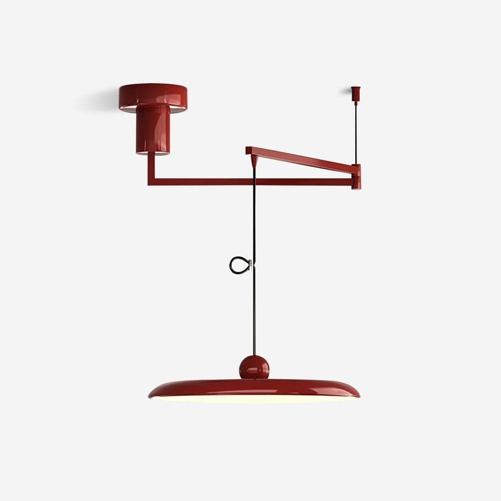 Swing Arm Pendant Ceiling Lamp Adjustable Metal Disc Shade