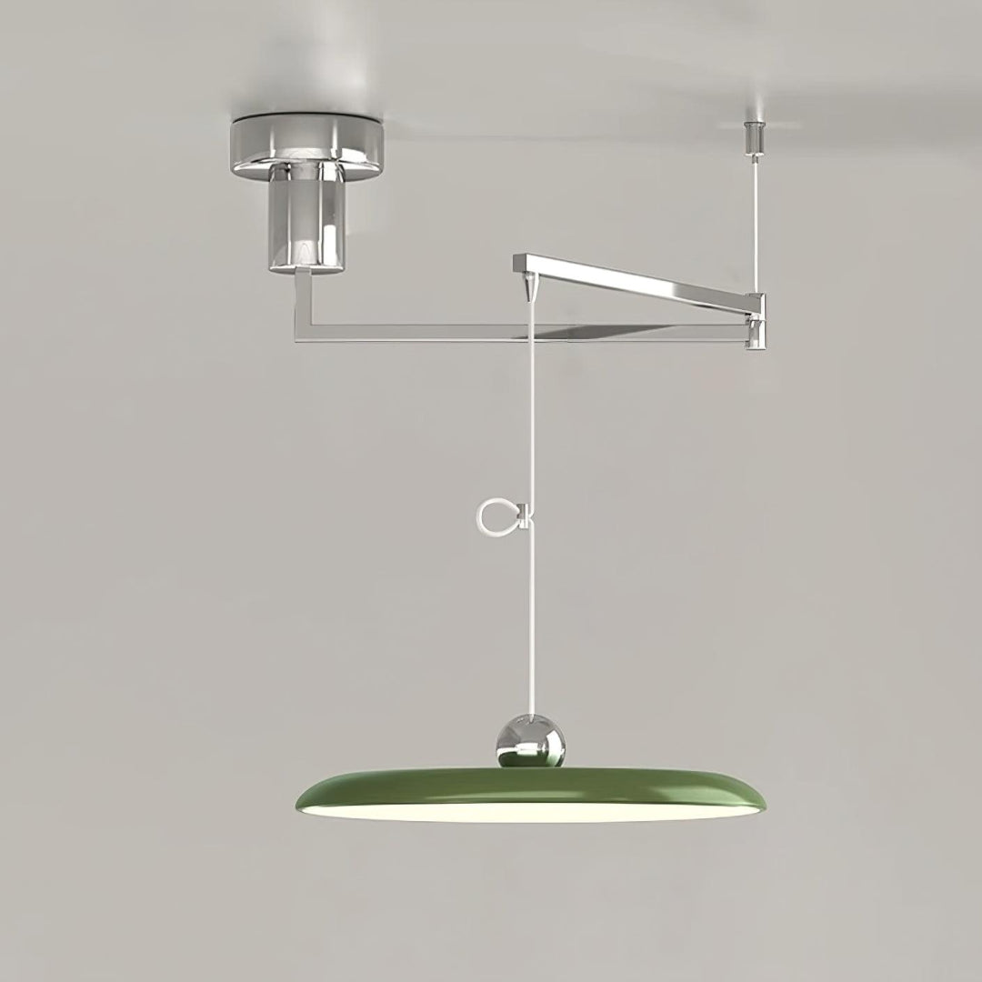 Swing Arm Pendant Ceiling Lamp Adjustable Metal Disc Shade