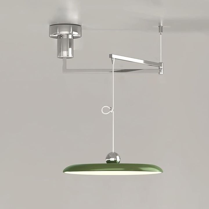 Swing Arm Pendant Ceiling Lamp Adjustable Metal Disc Shade