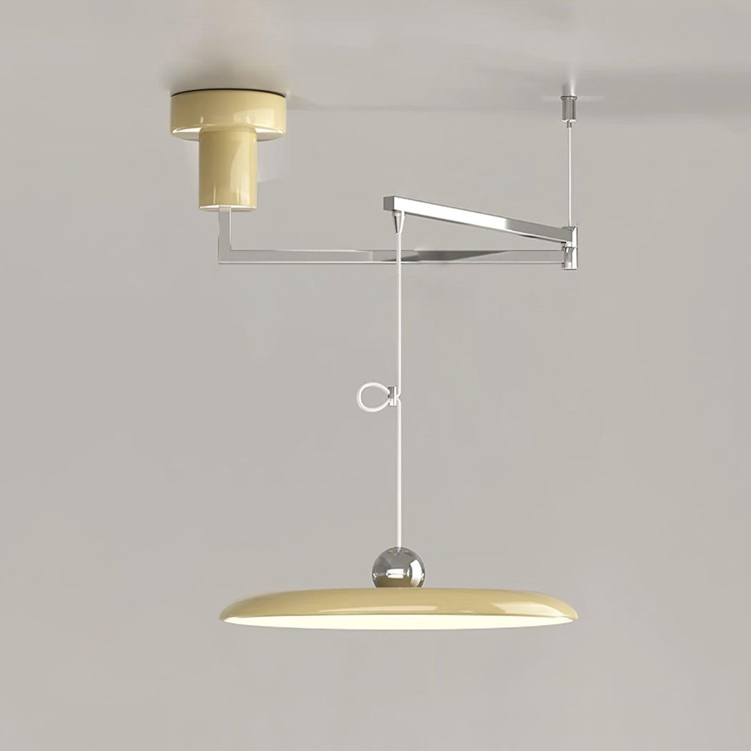 Swing Arm Pendant Ceiling Lamp Adjustable Metal Disc Shade