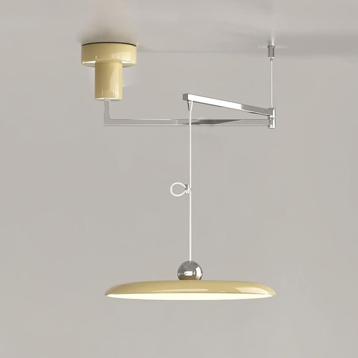Swing Arm Pendant Ceiling Lamp Adjustable Metal Disc Shade
