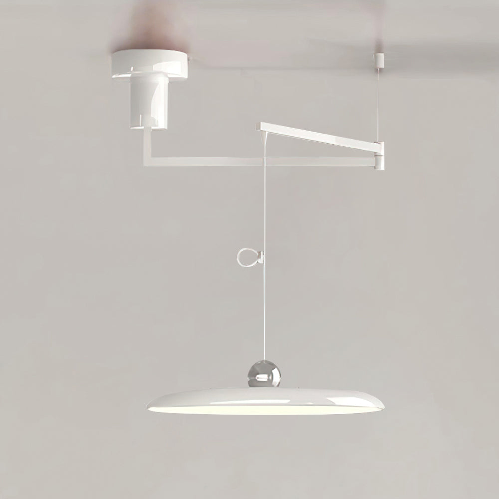 Swing Arm Pendant Ceiling Lamp Adjustable Metal Disc Shade
