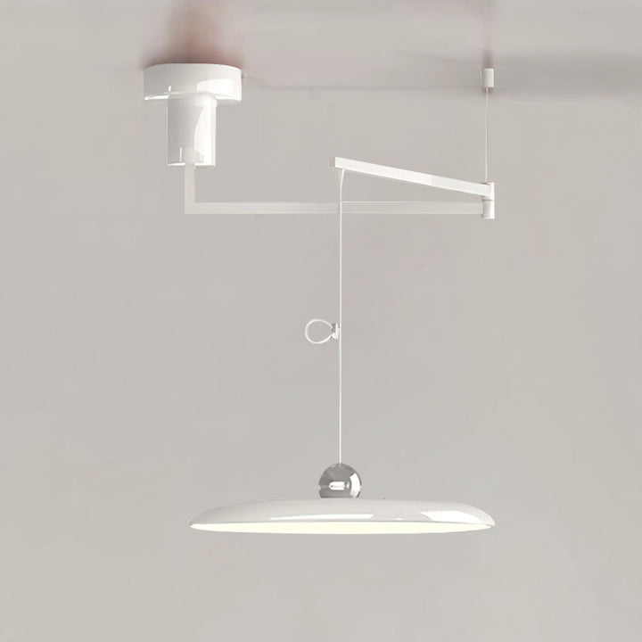 Swing Arm Pendant Ceiling Lamp Adjustable Metal Disc Shade