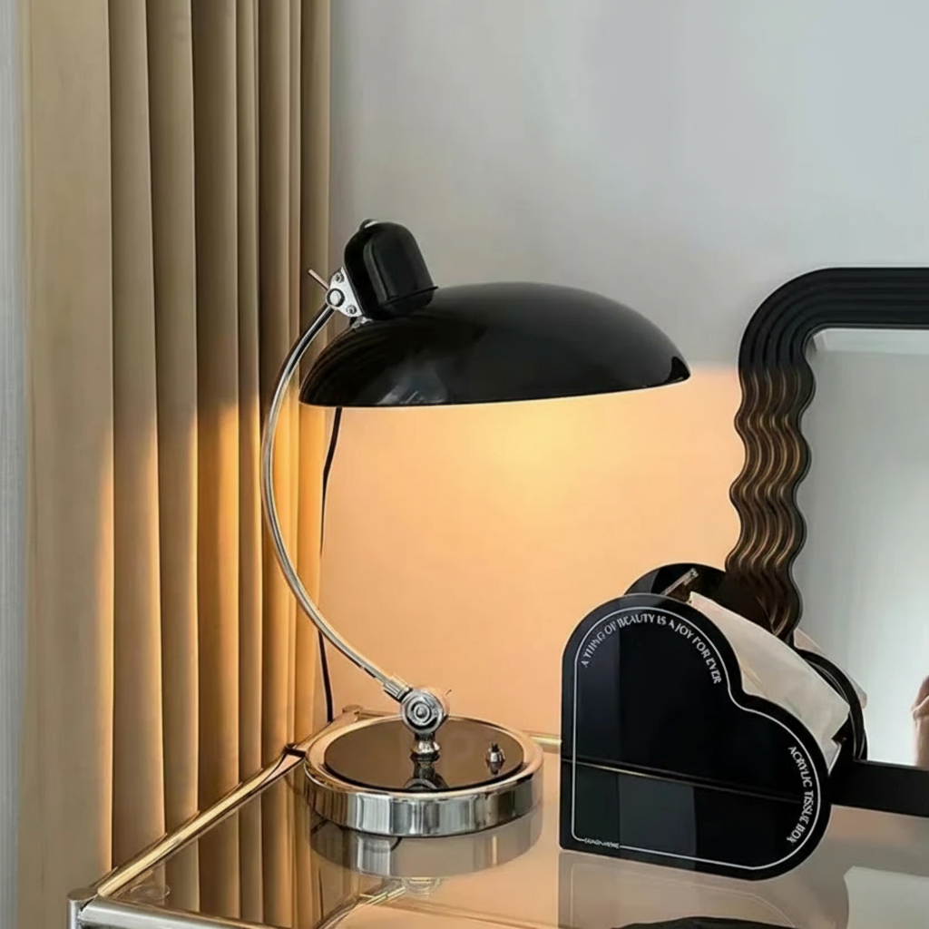 Table Lamp - Curved Arm with Dome Shade