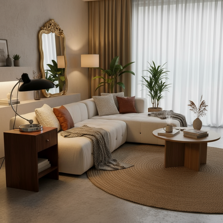Table Lamp - Curved Arm with Dome Shade
